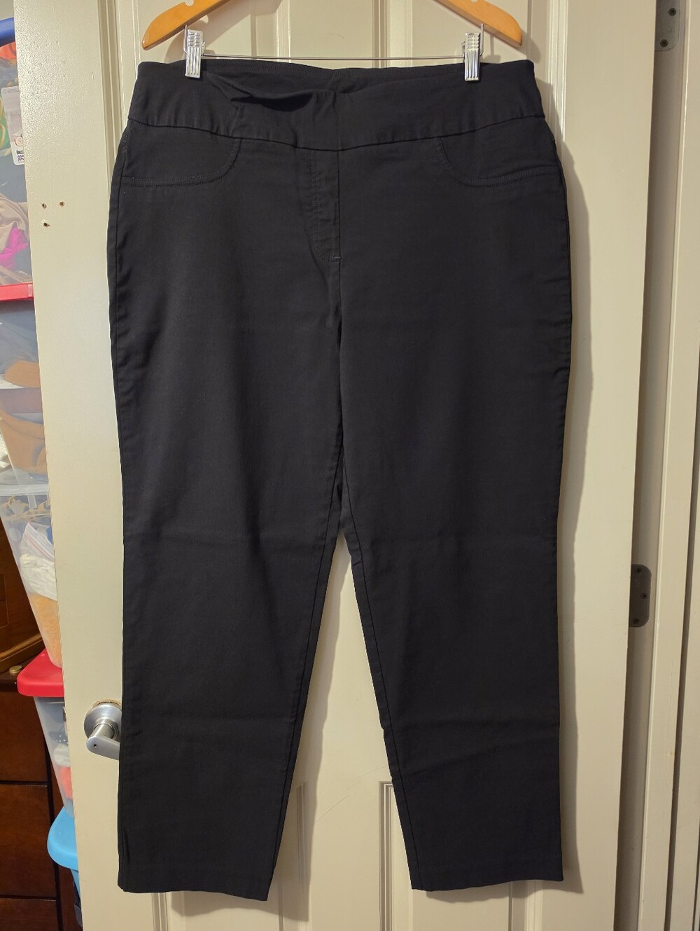 Ruby Rd. Black Pull-On Straight-Leg Pants Sz18
